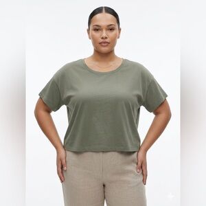 Lululemon Relaxed Crop Crewneck Top - Olive Green